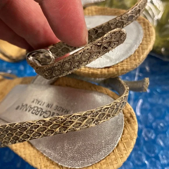 Dolce & Gabbana Python Raffia heels 37.5